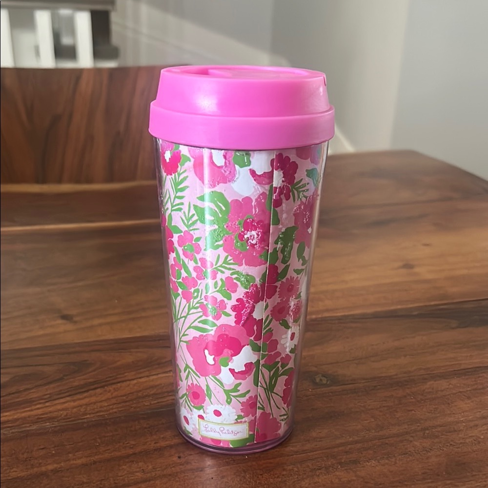 Lilly Pulitzer Pink and Green Floral Tumbler